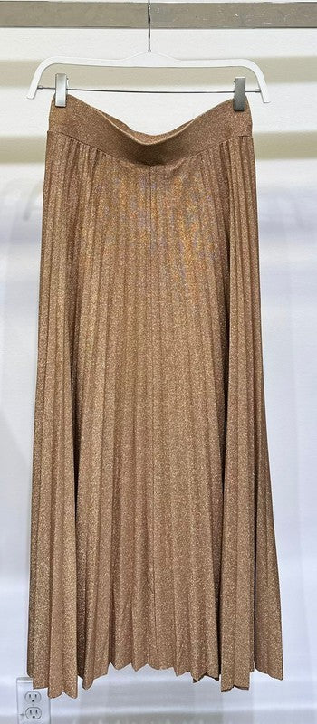 PLEATED SHIMMER SKIRT